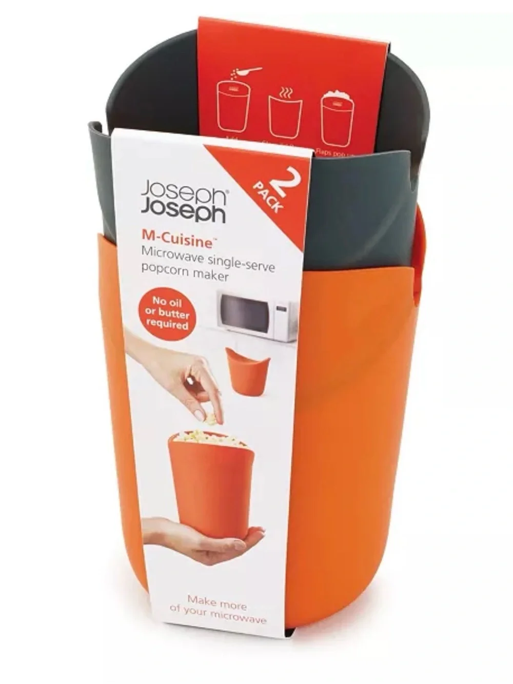 Joseph Joseph Microwave Single-Serve Popcorn Maker - 2 Pack